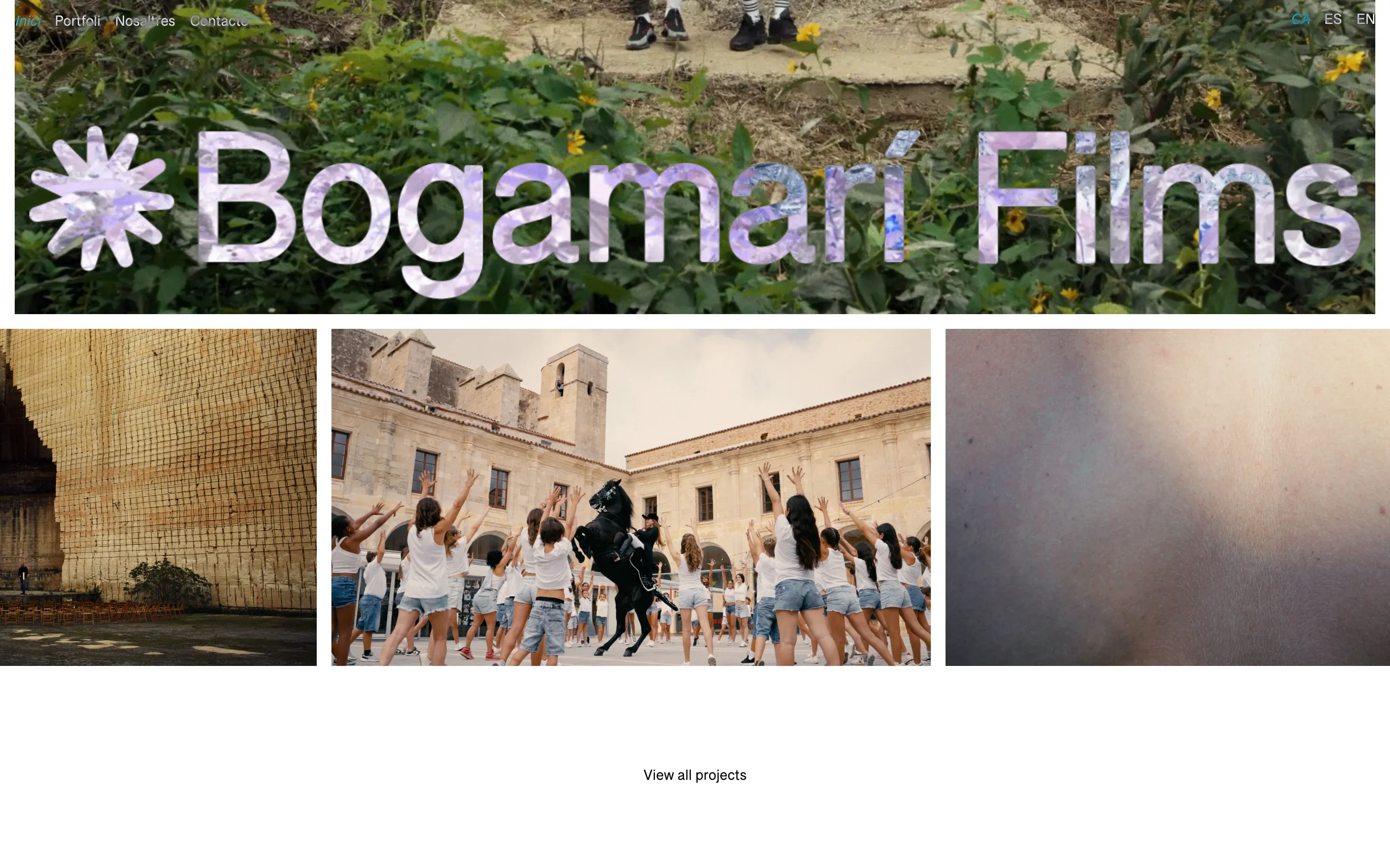 Bogamarí Films wordmark and featured projects