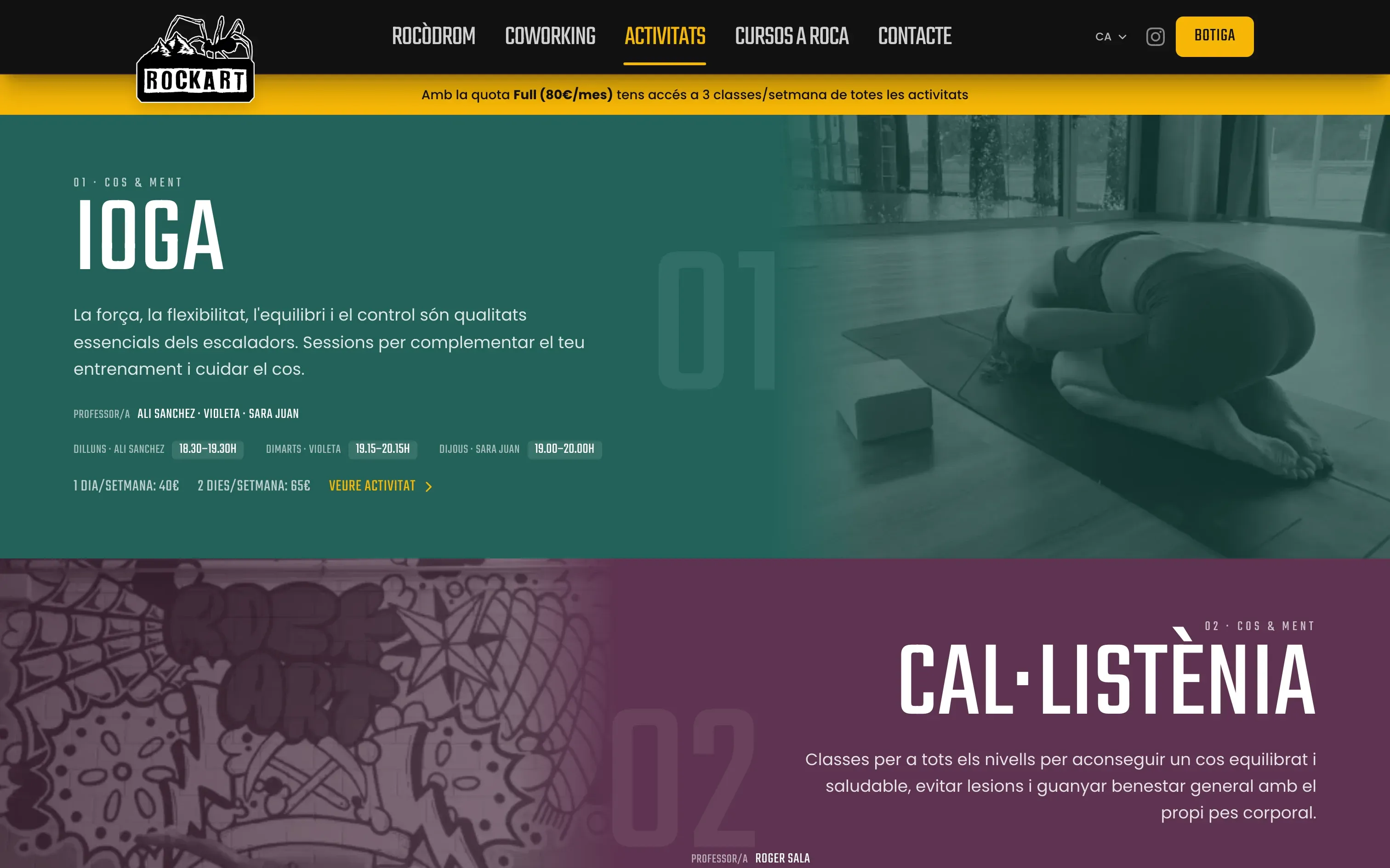 Rockart activities page