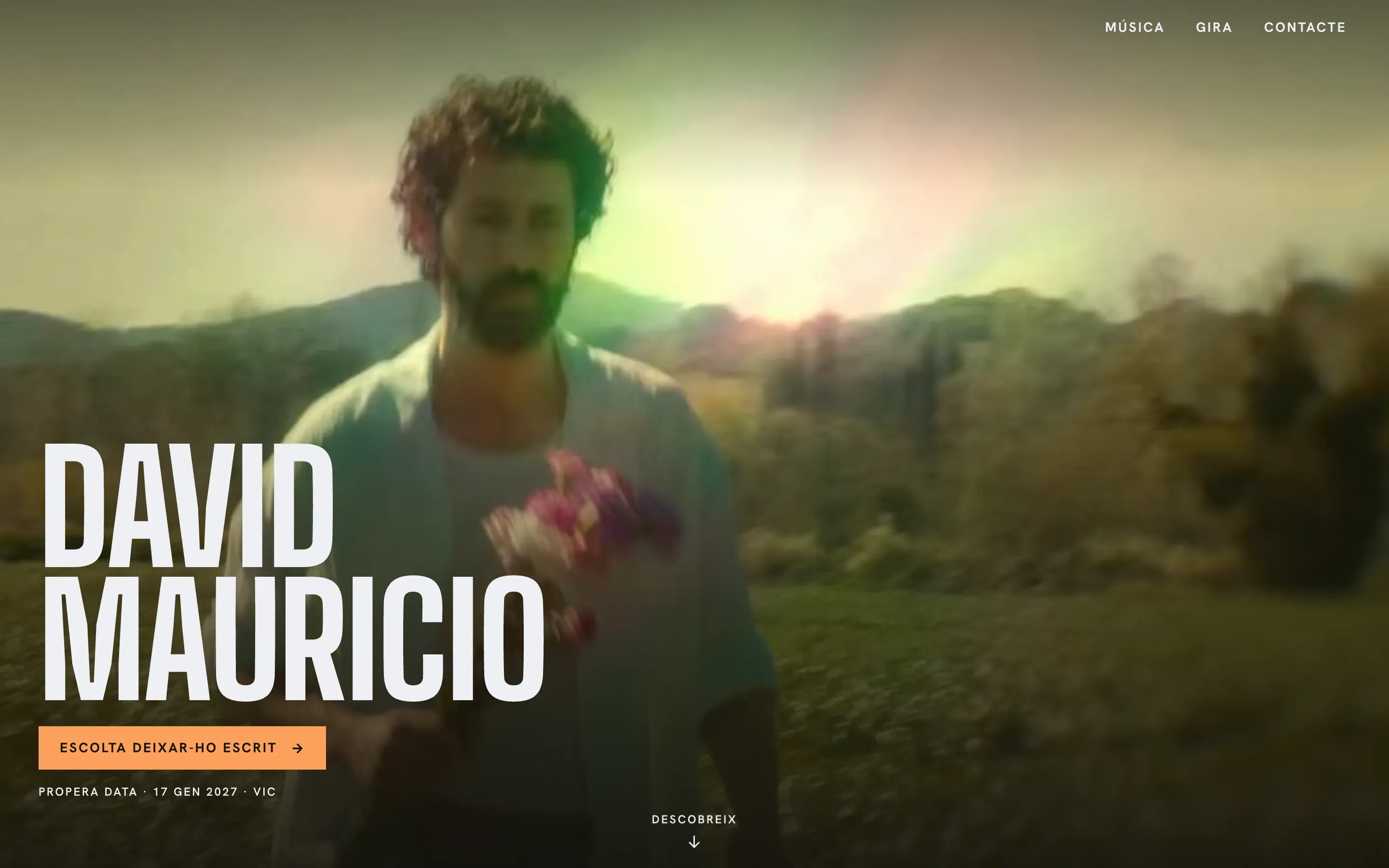 Screenshot of the David Mauricio website on desktop