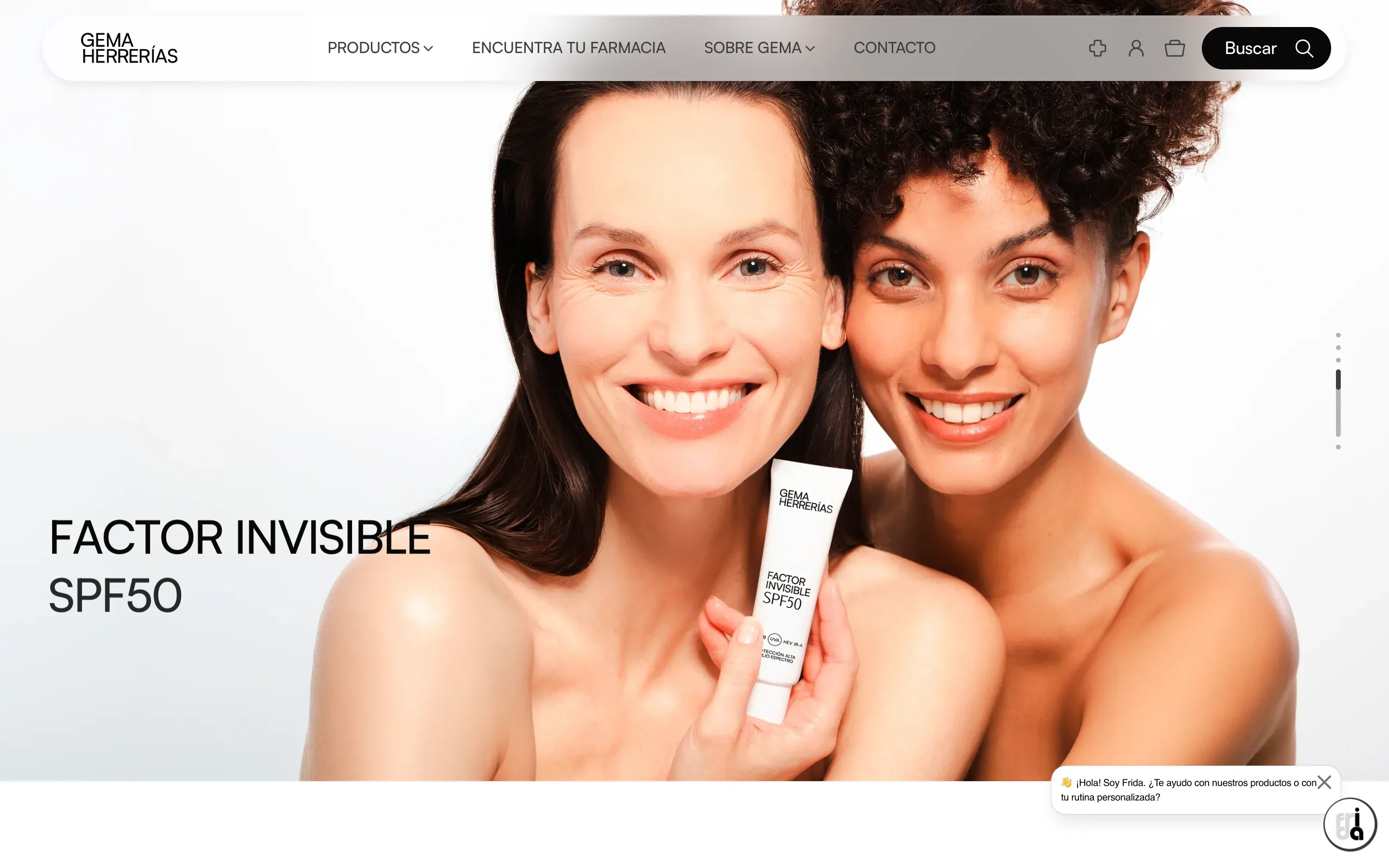 Screenshot of the Gema Herrerías eCommerce website on desktop