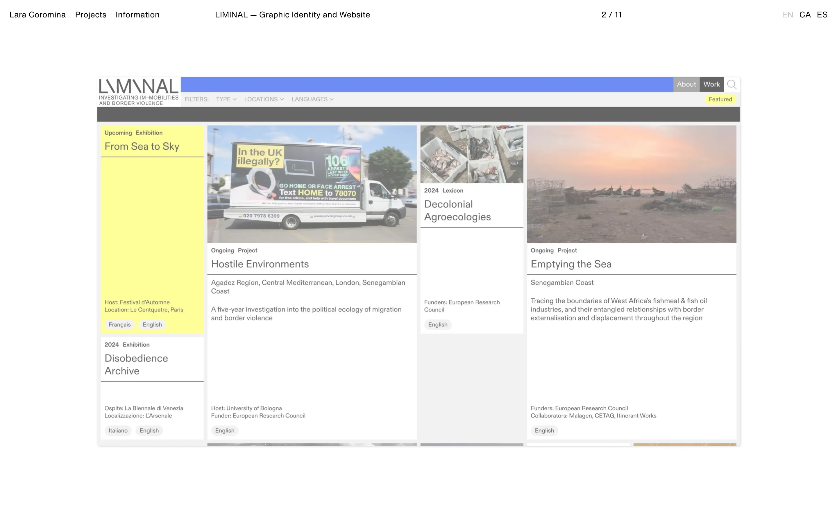 Screenshot of the Lara Coromina Portolio Website website on desktop