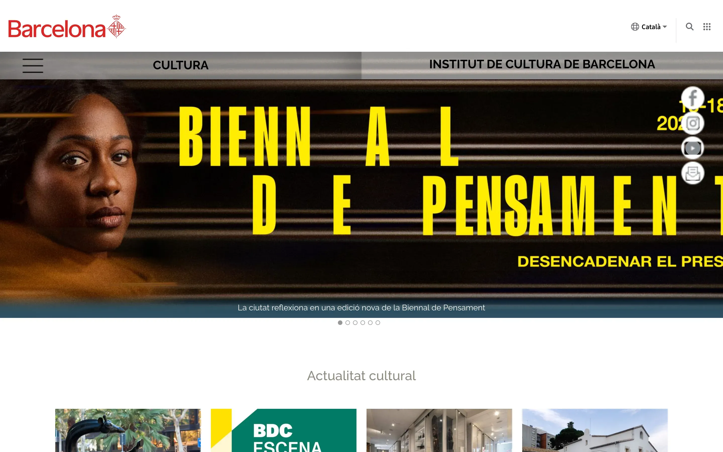 Screenshot of the Quadern Cultura website on desktop
