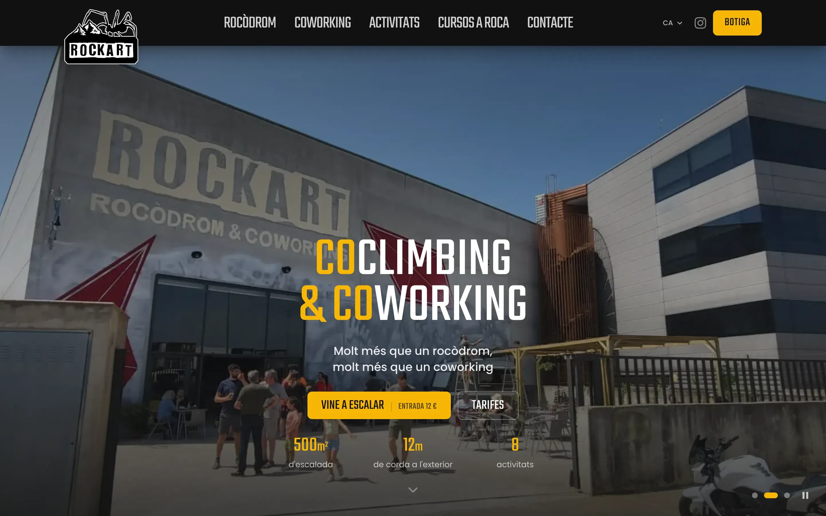 Screenshot of the Rockart website on desktop