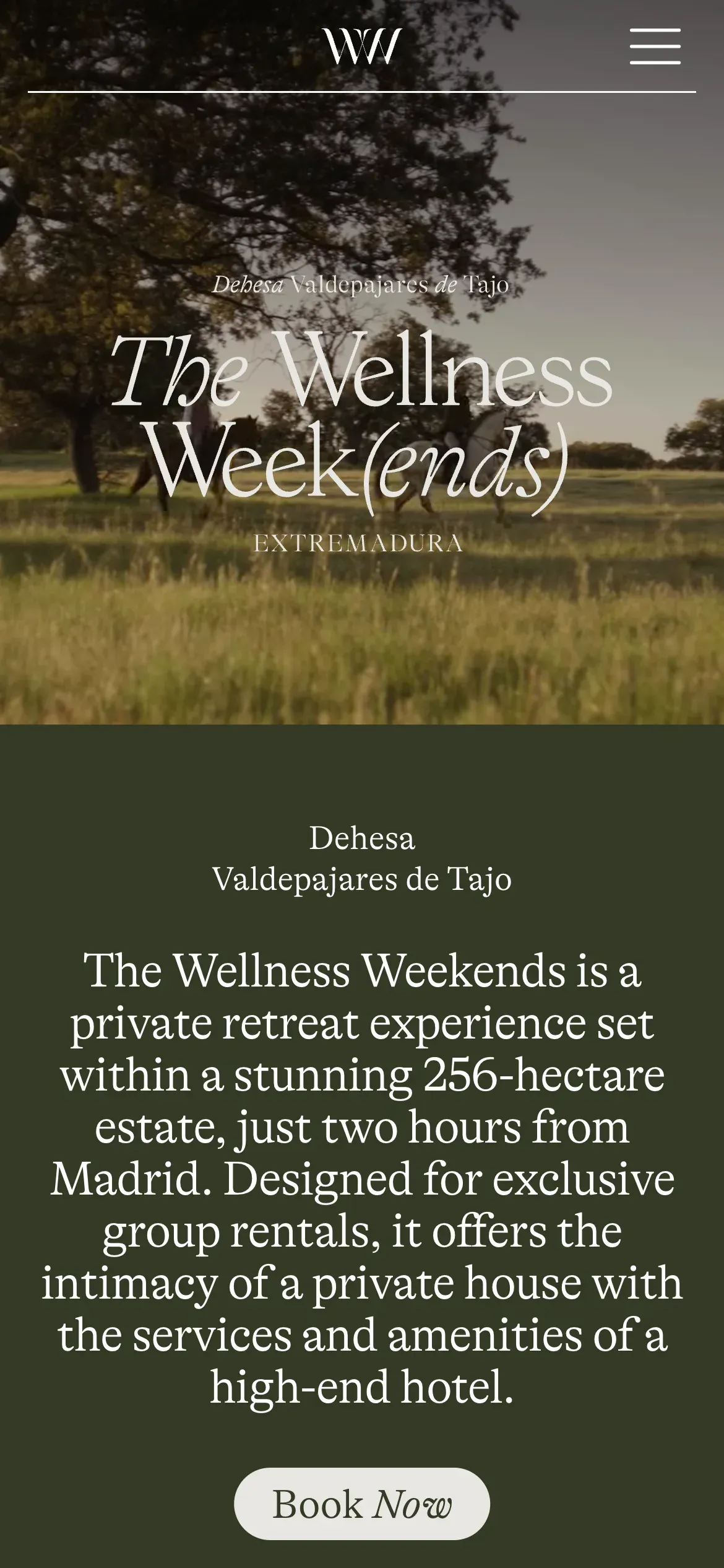 Screenshot of the The Wellness Week(ends) website on mobile