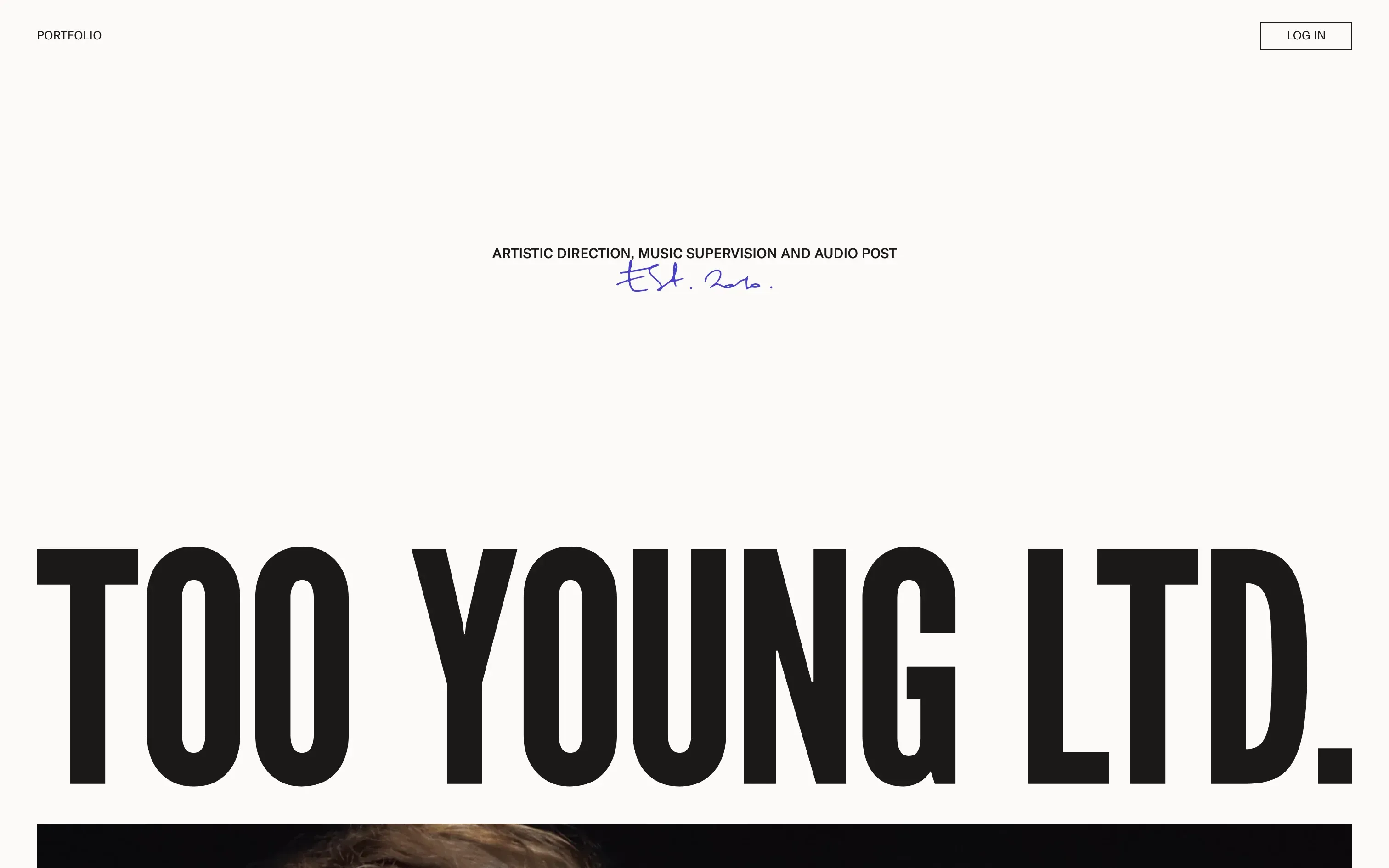Too Young home page
